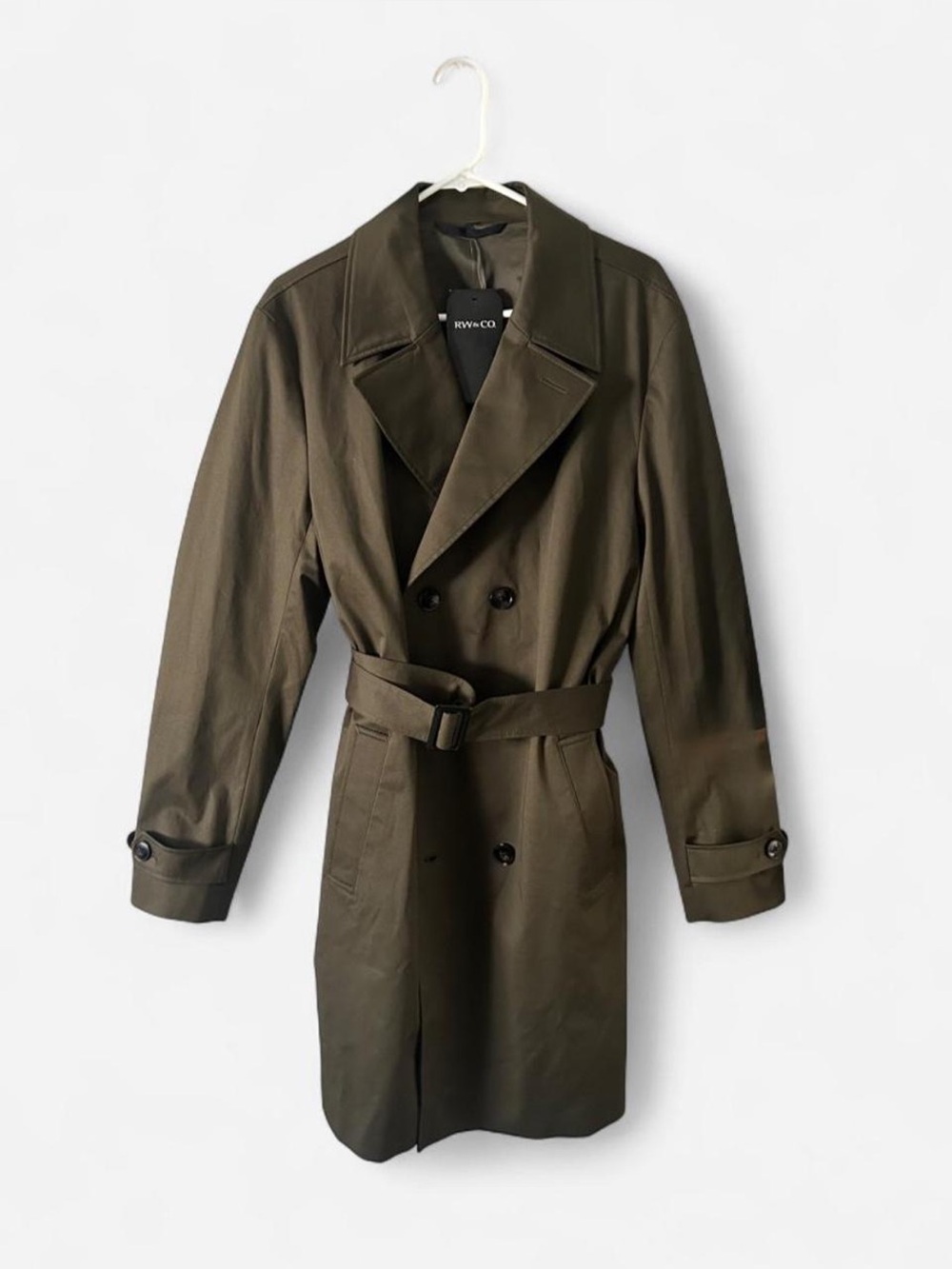 RW&CO. Olive Trench Coat with Belt